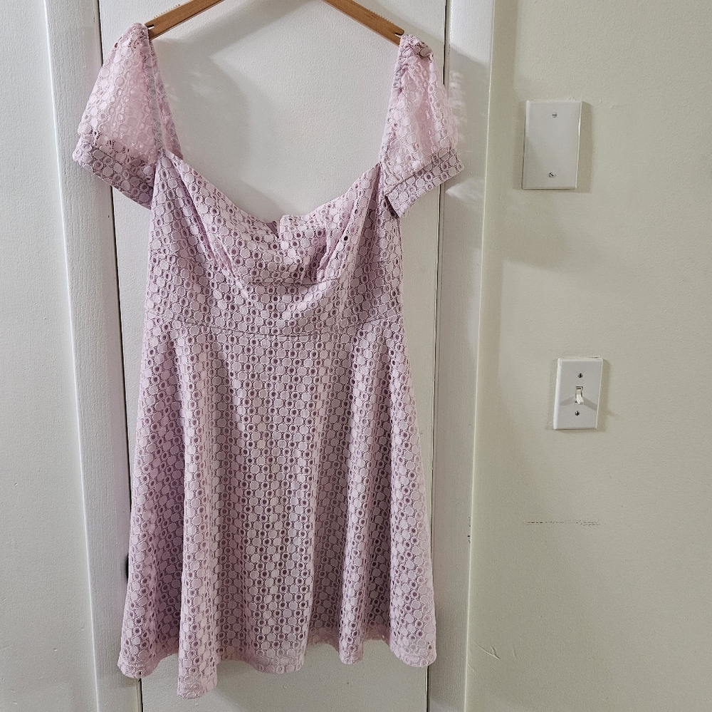 Perceptions new york Pink lace mini dress